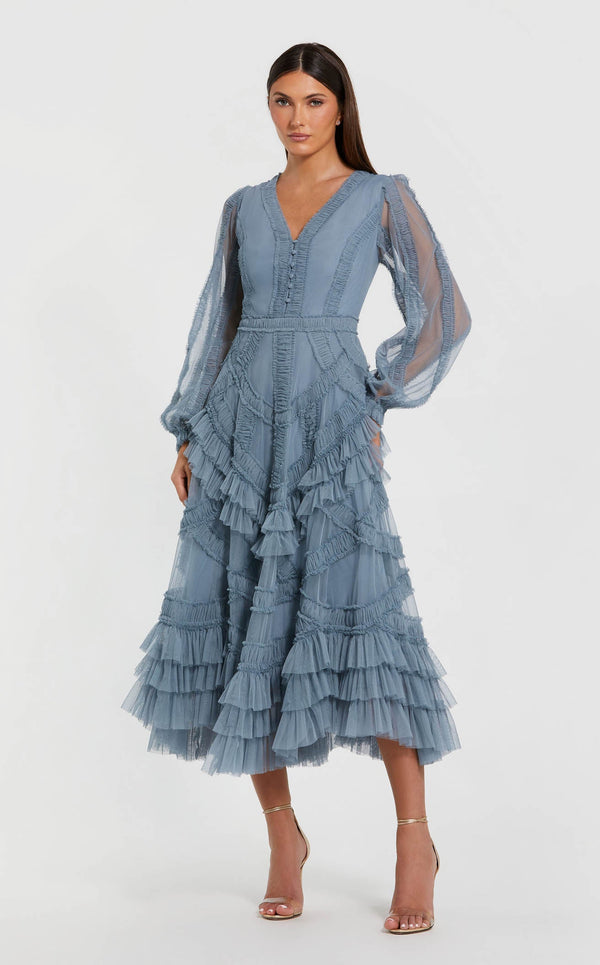 Mac Duggal 8247 Slate Blue
