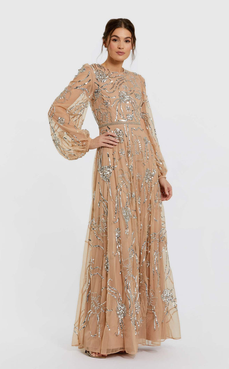 Mac Duggal 94072 Nude/Silver