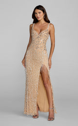 Mac Duggal 94207 Silver/Nude