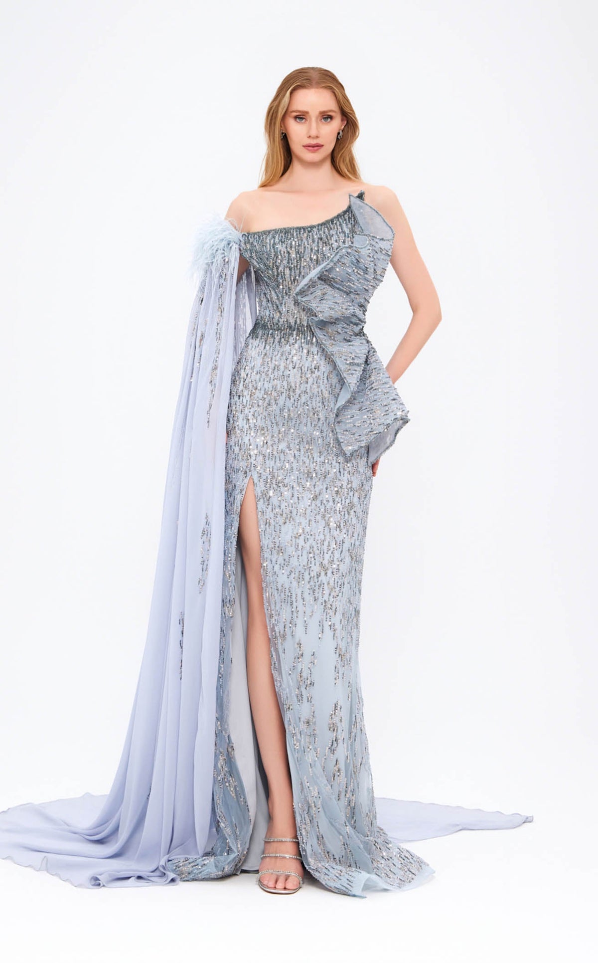mambo maxi dress Mambo Couture 944MG945 Prom Dress - Blue