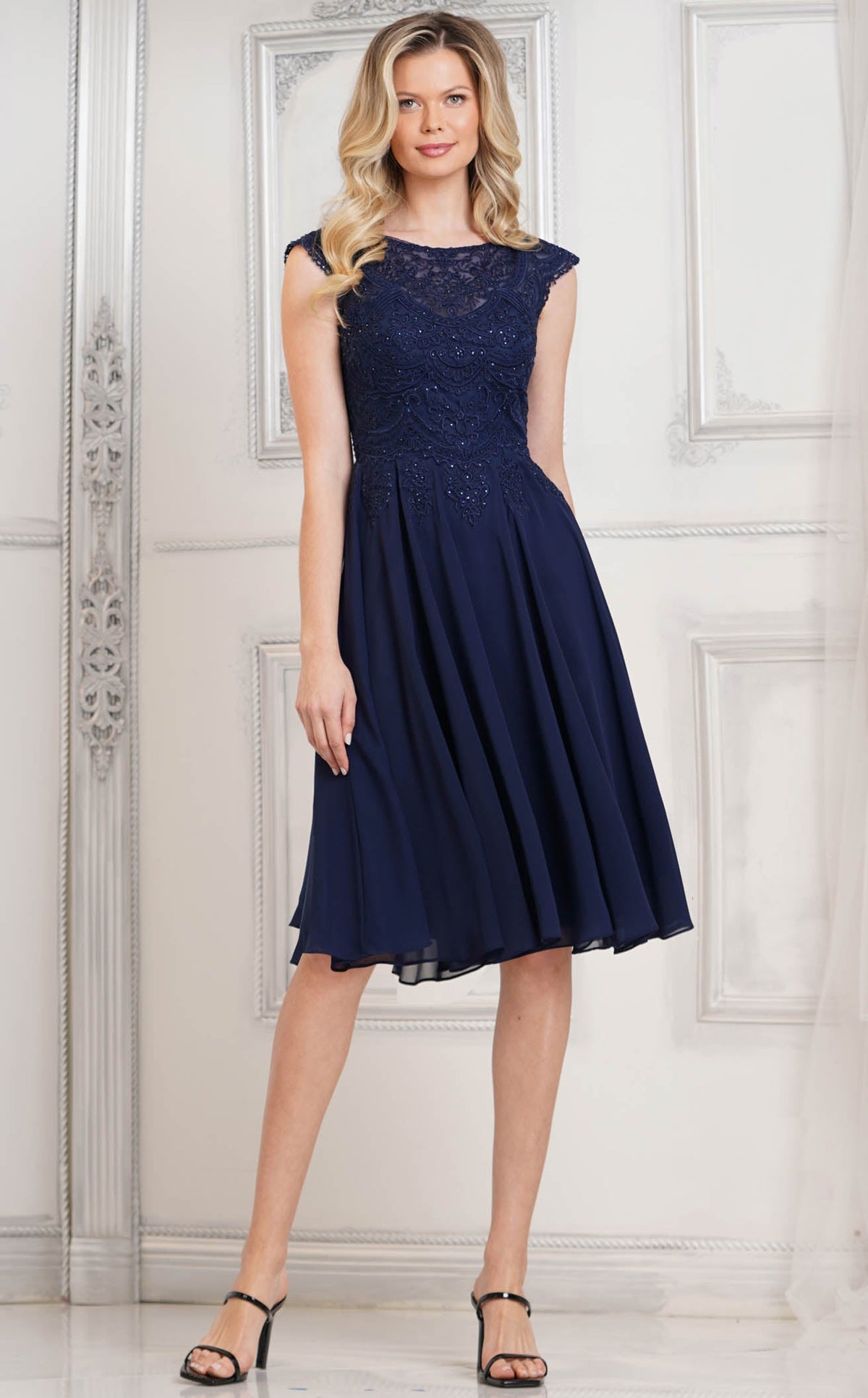 Knee Length Designer Dresses | Women's Tea Length Gowns Online NewYorkDress Knee Length Designer Dresses | Women's Tea Length Gowns Online NewYorkDress