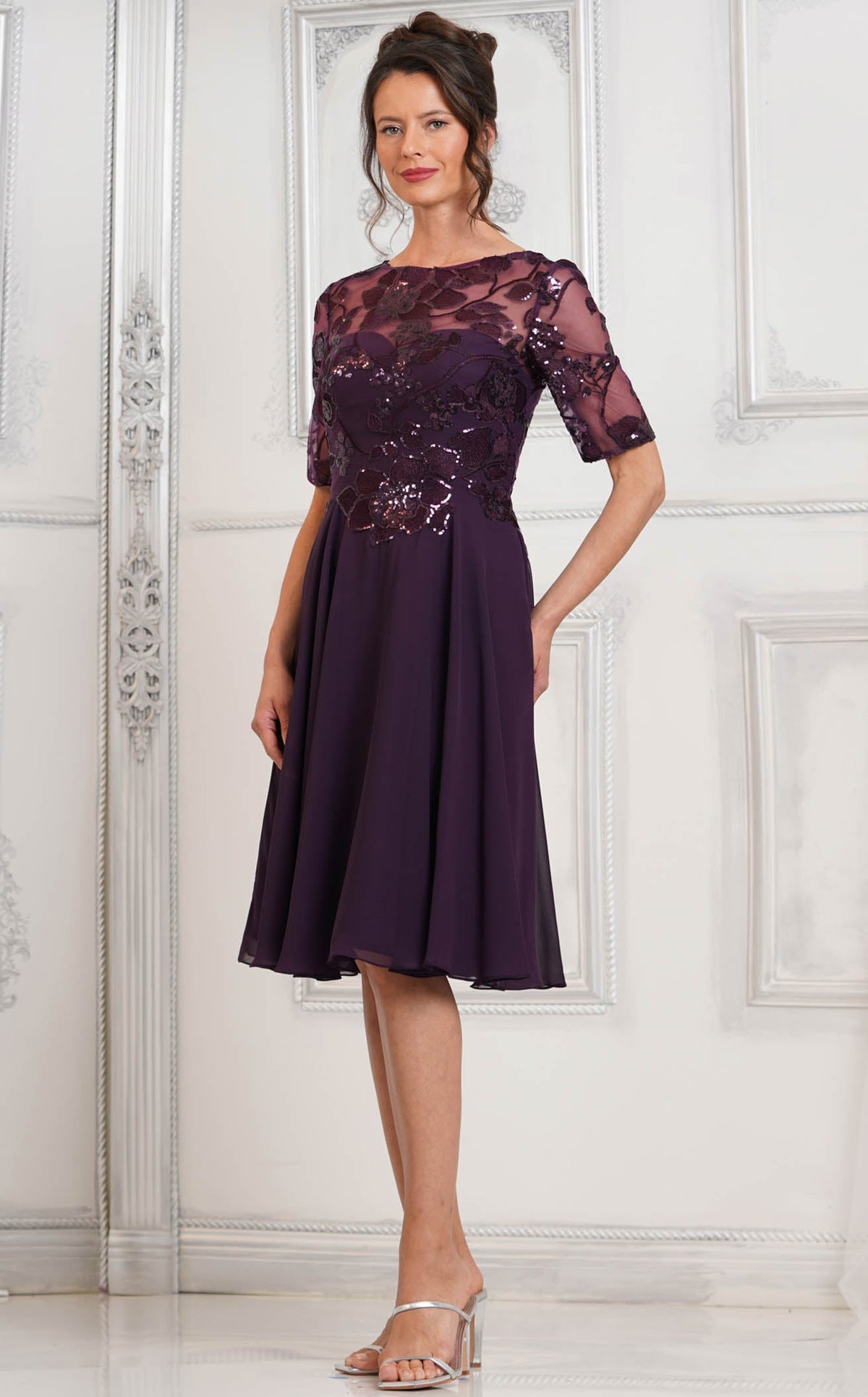 Knee Length Designer Dresses | Women's Tea Length Gowns Online NewYorkDress Knee Length Designer Dresses | Women's Tea Length Gowns Online NewYorkDress