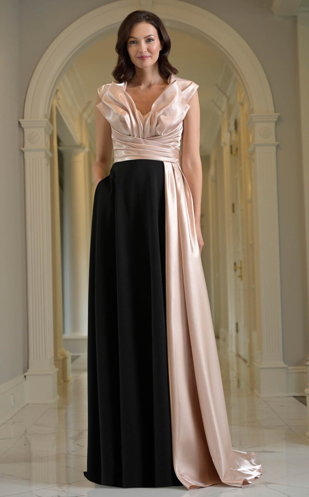 marsoni evening dresses Marsoni MV1326 Long Fitted Formal Pleated Evening Dresses