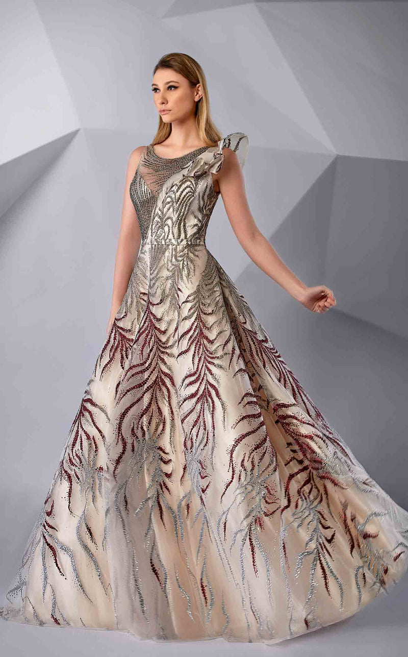 Modessa Couture M20236 Aluminum/Ruby