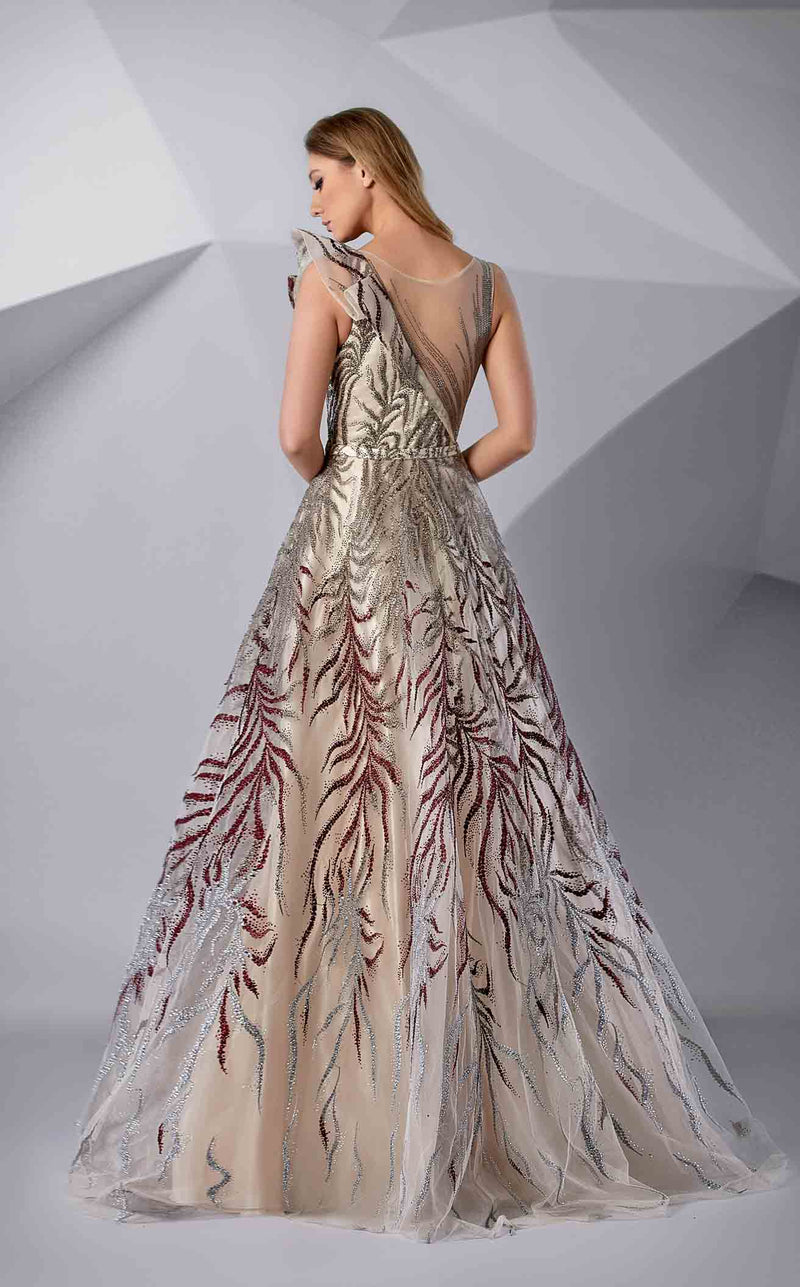 Modessa Couture M20236 Aluminum/Ruby