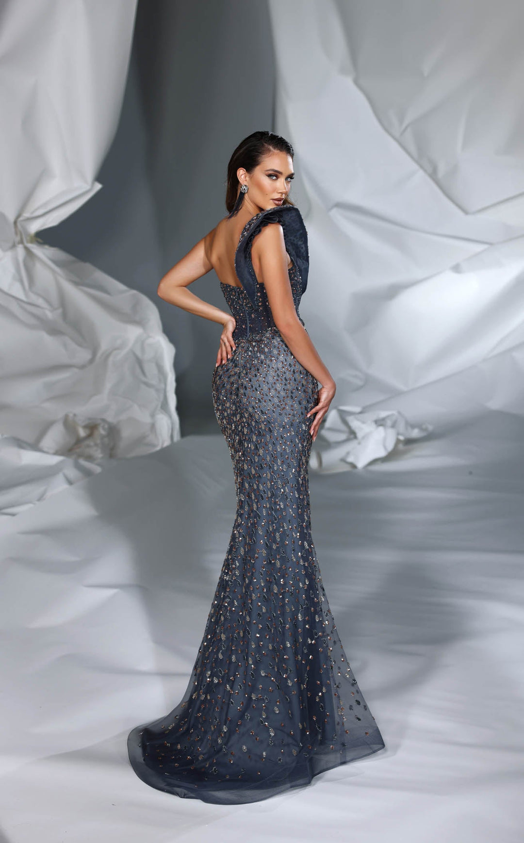 Modessa Couture M24632 Navy/Gold
