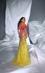 Modessa Couture M24633 Fuchsia Yellow