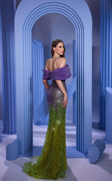 Modessa Couture M24633 Purple/Kiwi
