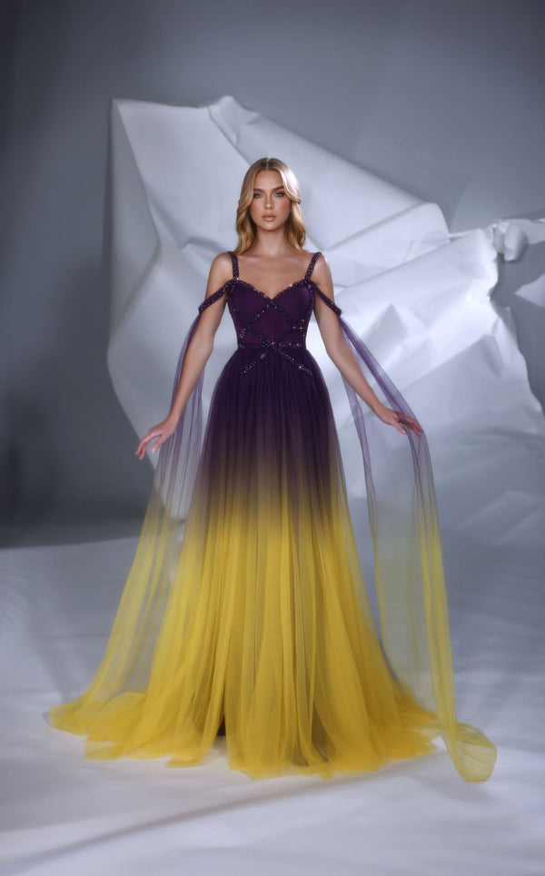 Modessa Couture M24644 Purple/Yellow