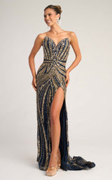 Portia and Scarlett PS26418C Navy/Gold