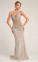 Portia and Scarlett PS26428C Nude/Silver/Blue