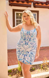 Primavera Couture 14096 Ivory/Blue
