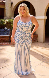 Primavera Couture 14101 Ivory/Blue