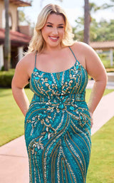 Primavera Couture 14101 Teal/Gold