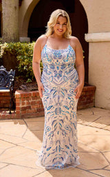 Primavera Couture 14102 Ivory/Blue