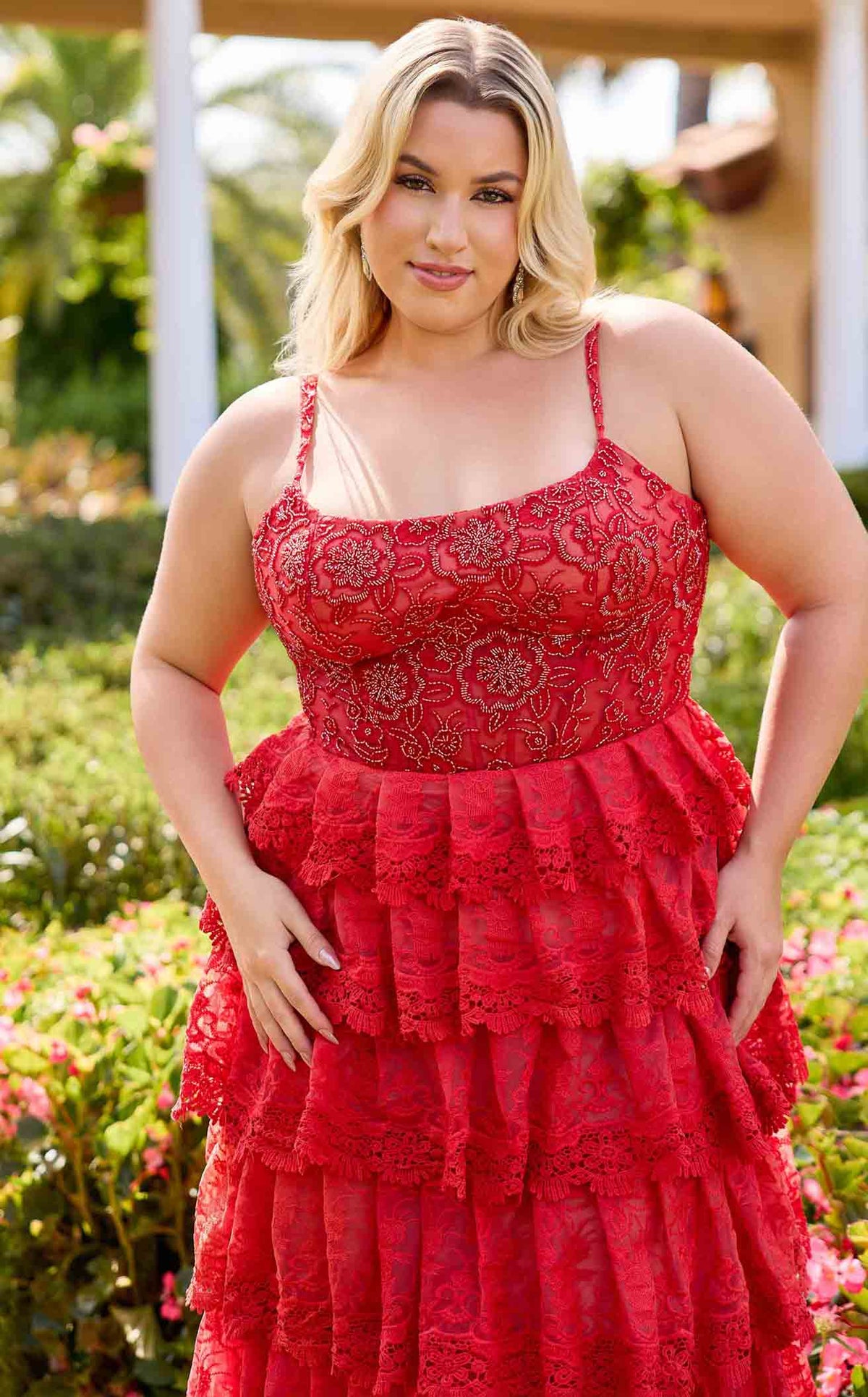 nude and red lace dress Sexy Red and Nude Dress - Red Lace Dress - Red Midi Dress
