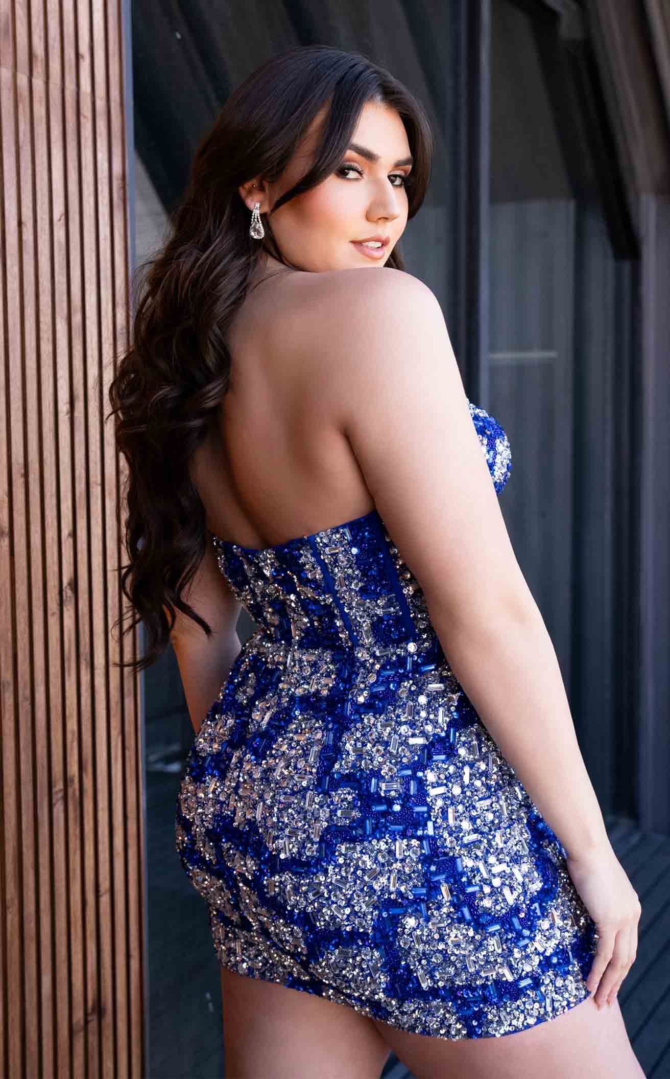 Rachel Allan 40378 One-Shoulder Short Fitted Dress main image 0