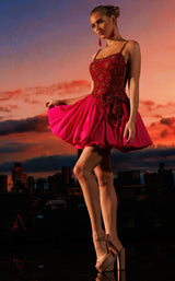 Rachel Allan 40748 Fuchsia/Gold