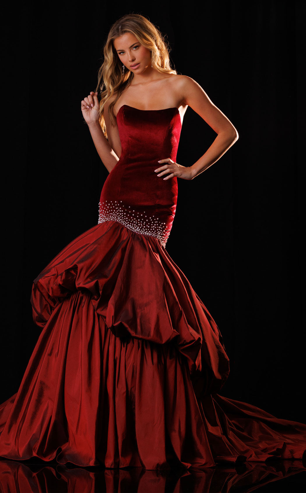 Rachel Allan 50442 Burgundy