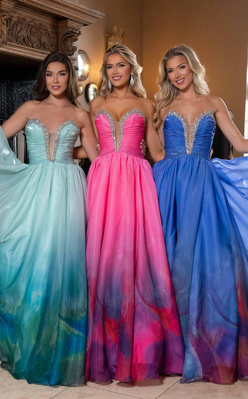 Rachel Allan 70727 Mint-Print&Pink-Print&Periwinkle-Print