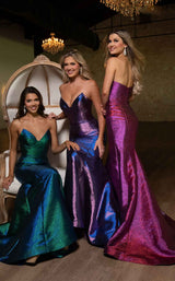 Rachel Allan 70743 Peacock-Shimmer&Lilac-Shimmer&Fuchsia-Shimmer