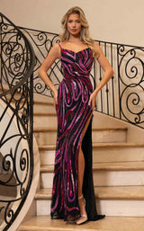 Rachel Allan 70806 Black/Fuchsia