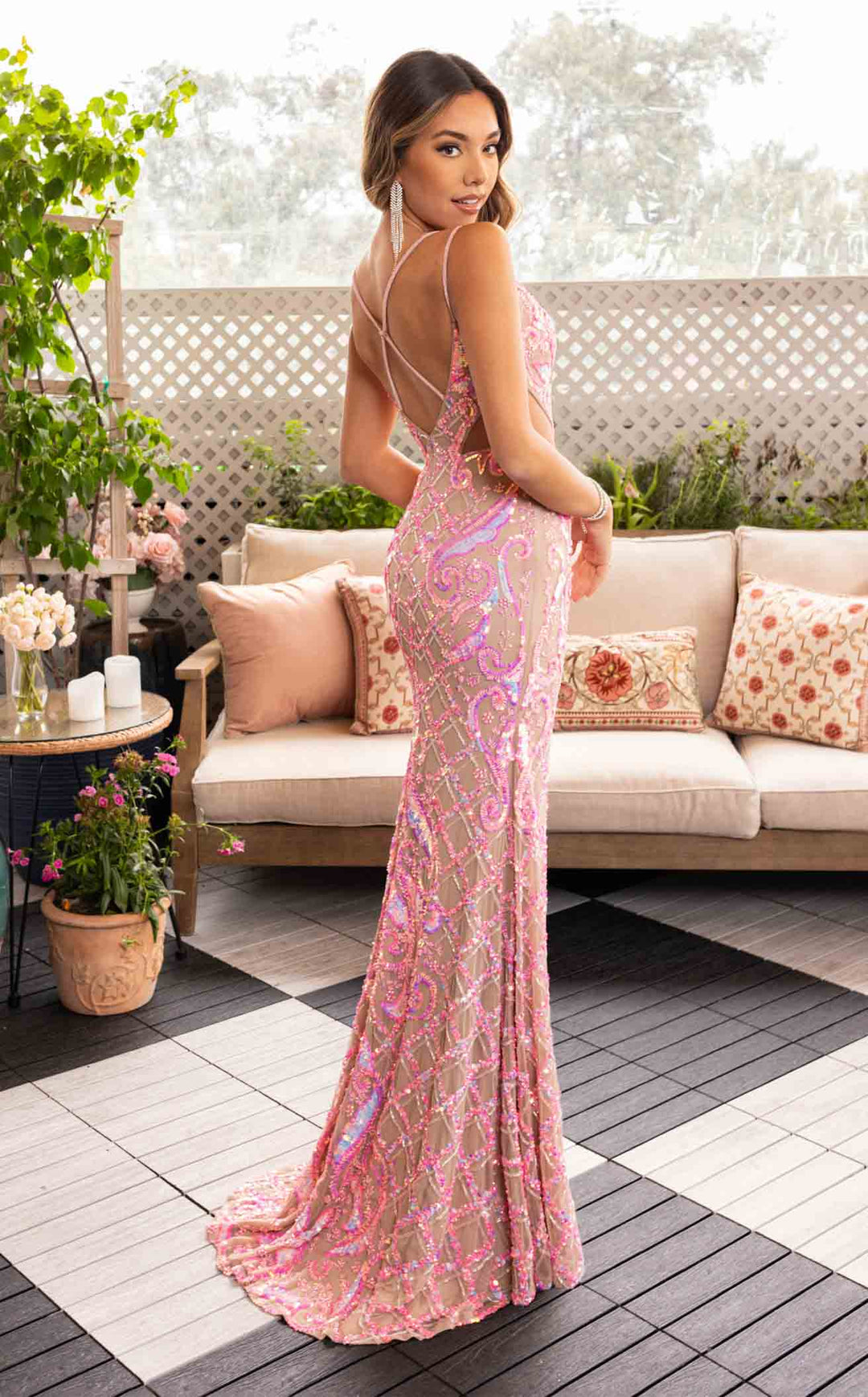 Rachel Allan 70901 Nude/Hot Pink