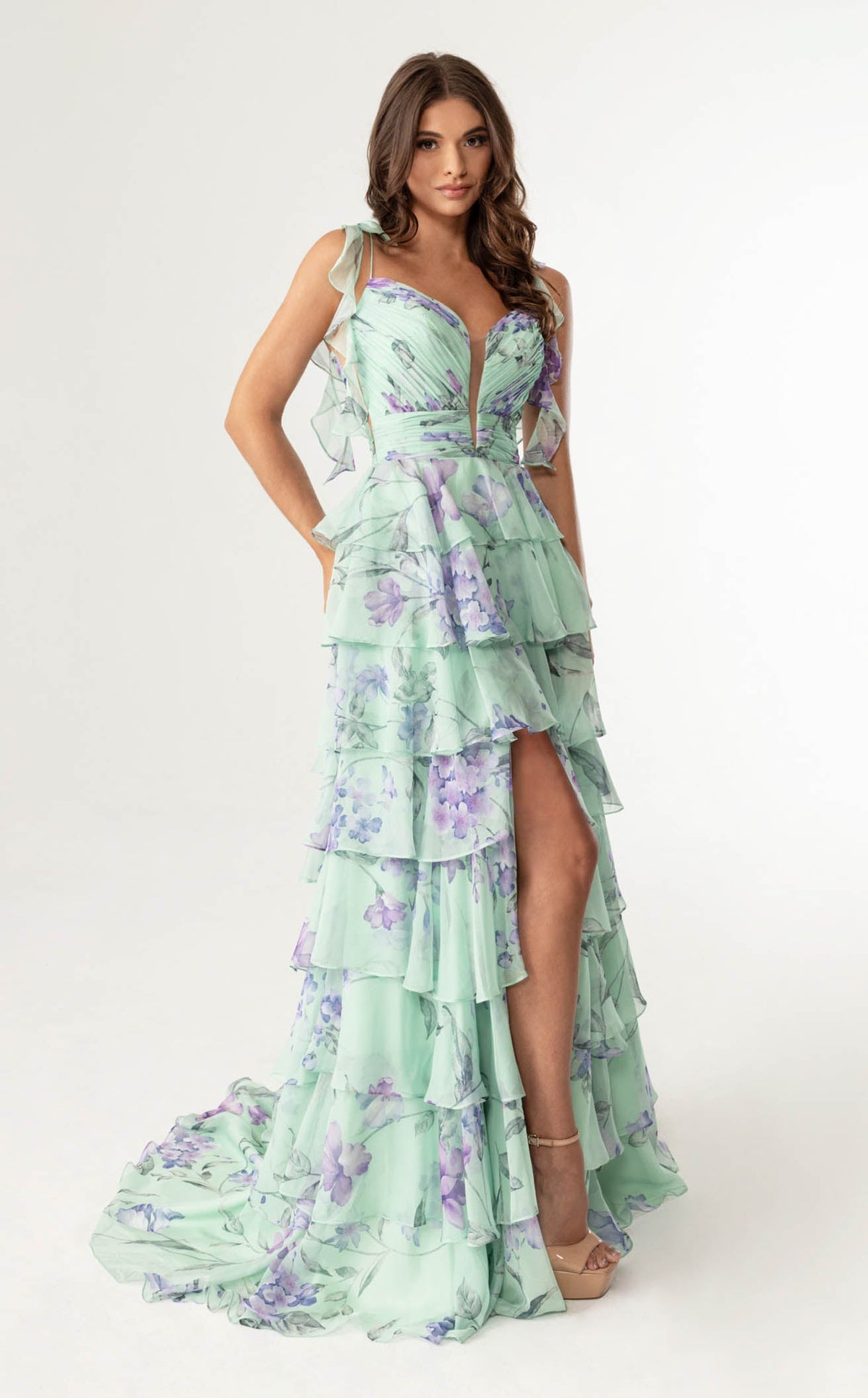 Rachel Allan 70953 Prom Dress - Sage Multi | NewYorkDress Rachel Allan 70953 Prom Dress - Sage Multi | NewYorkDress