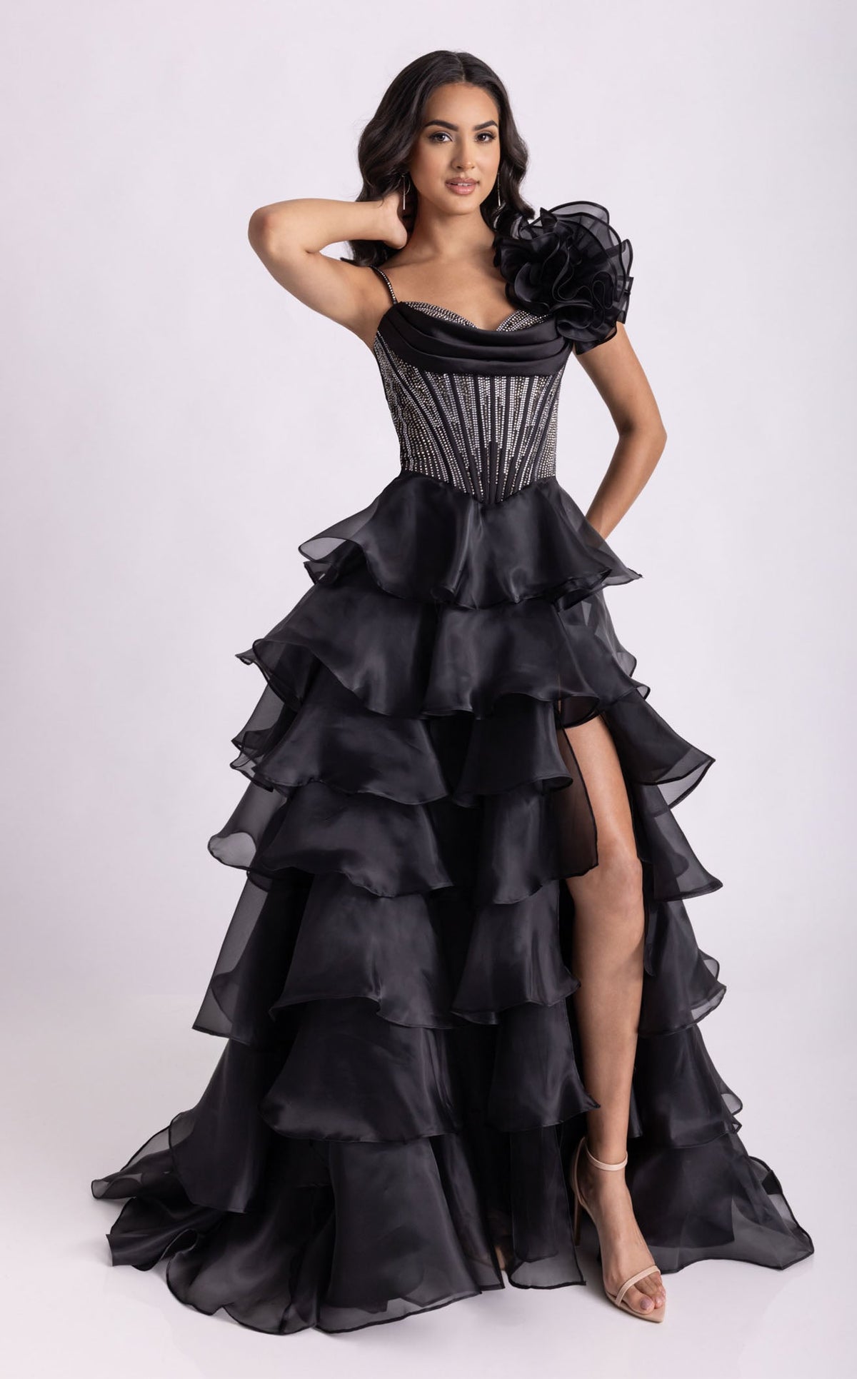 Rachel Allan 71049 Women's Formal Evening & Wedding Guest Dress - Black
