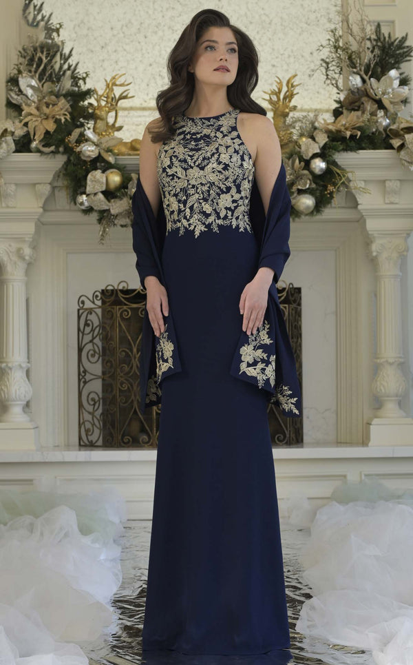 Rina Di Montella RD3345 Navy/Gold