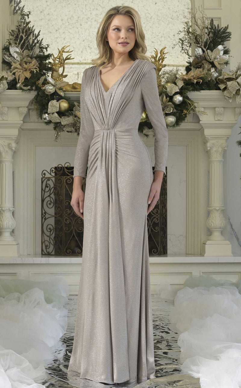 taupe evening dress Rina Di Montella RD3348 Women's Formal Evening & Wedding Guest Dress - Black
