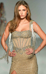 Sherri Hill 56224 Nude/Silver