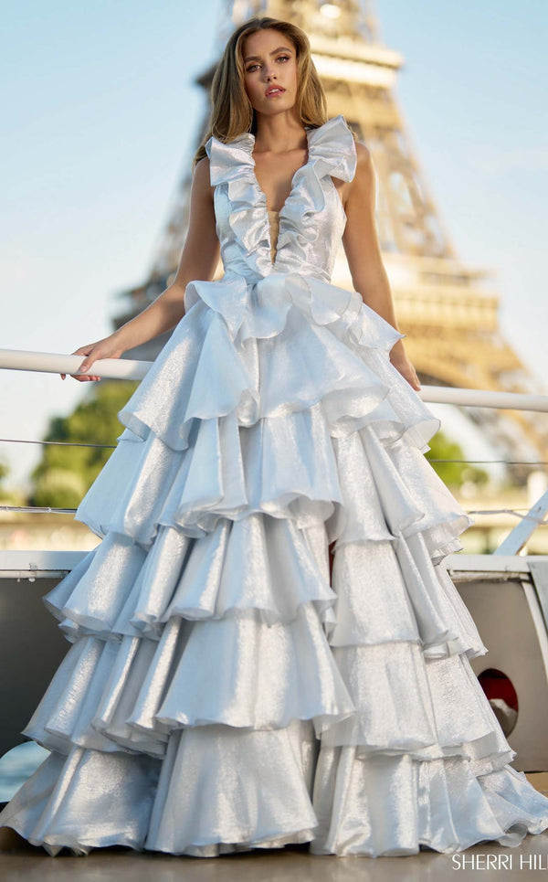 Sherri Hill 56802 Silver