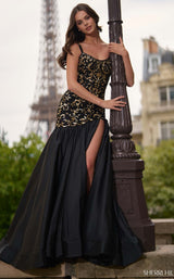 Sherri Hill 56885 Black/Gold