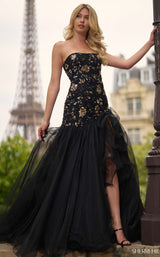 Sherri Hill 56916 Black/Gold/Gunmetal