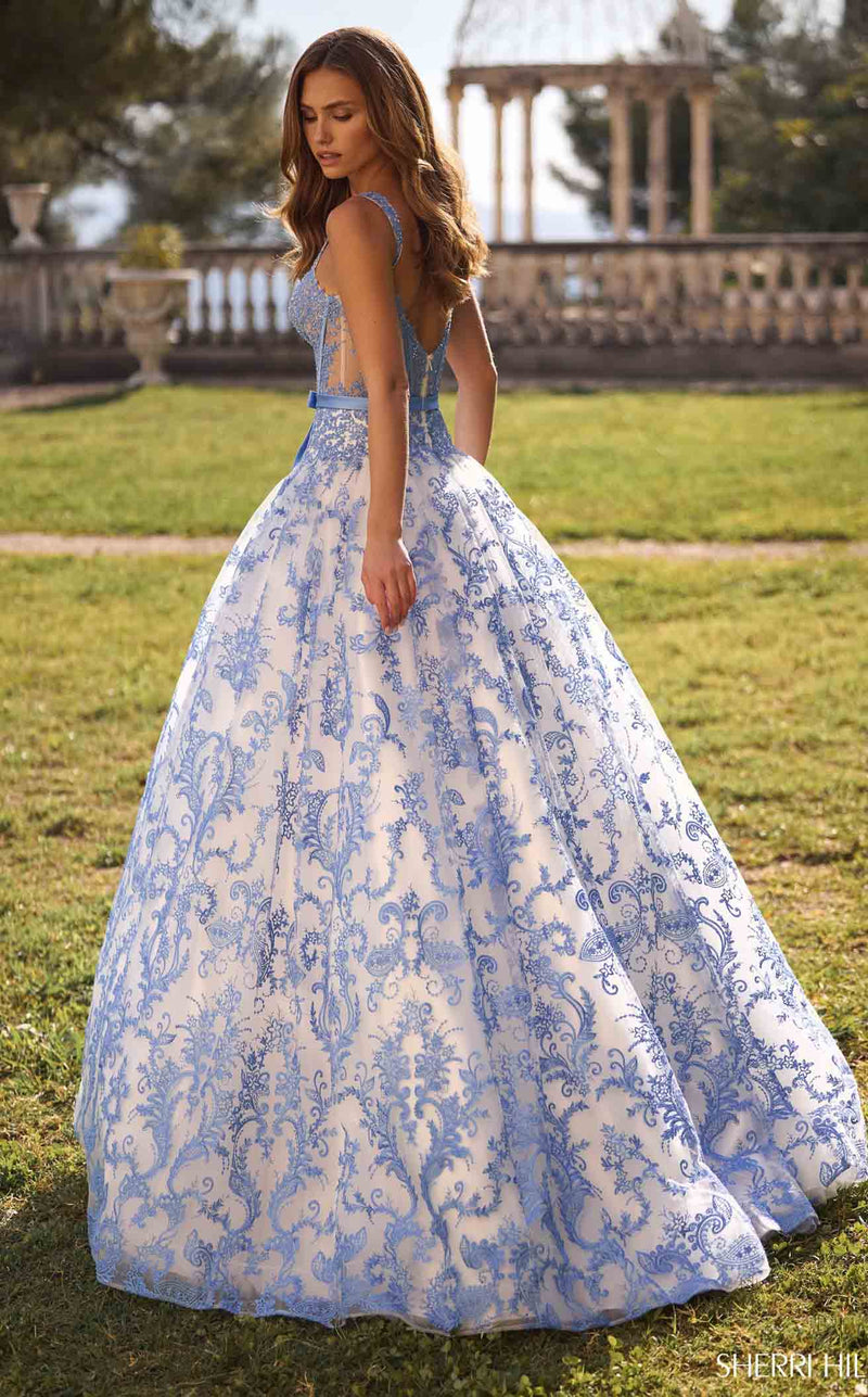 Sherri Hill 57058 Ivory/Blue