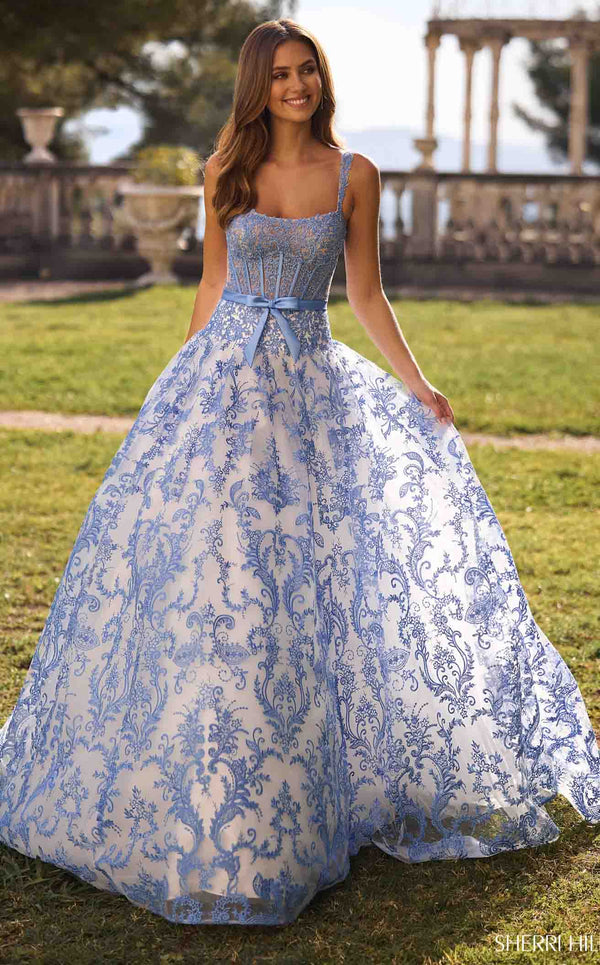 Sherri Hill 57058 Ivory/Blue