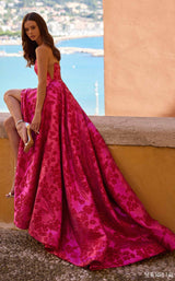 Sherri Hill 57077 Fuchsia Print