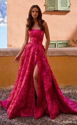 Sherri Hill 57077 Fuchsia Print