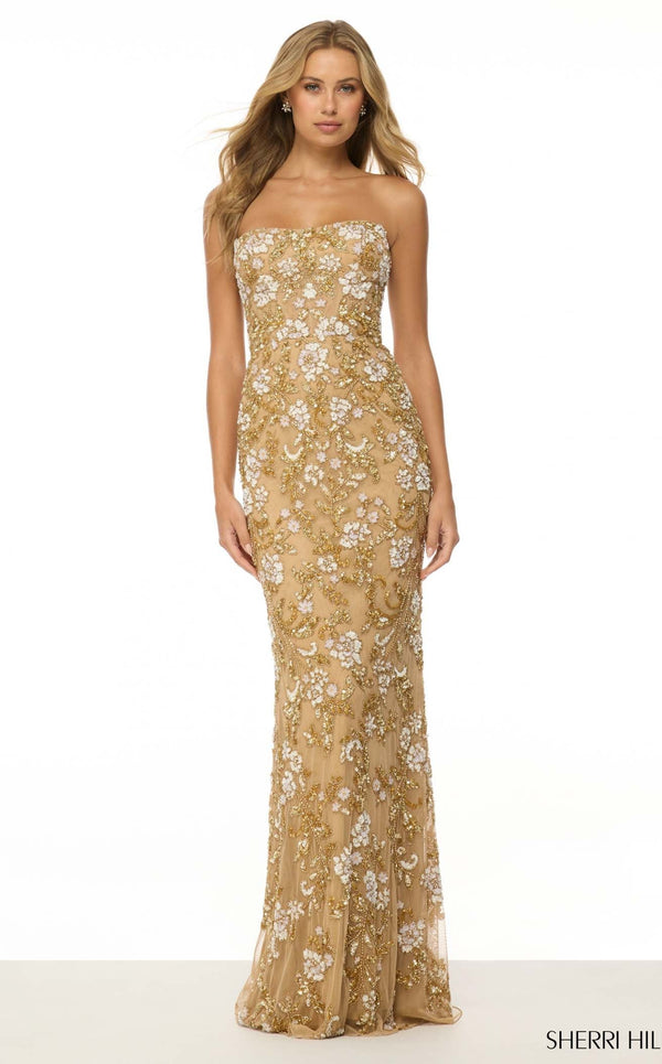 Sherri Hill 57107 Nude/Ivory/Gold