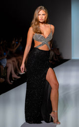 Sherri Hill 57213 Black/Silver/Black