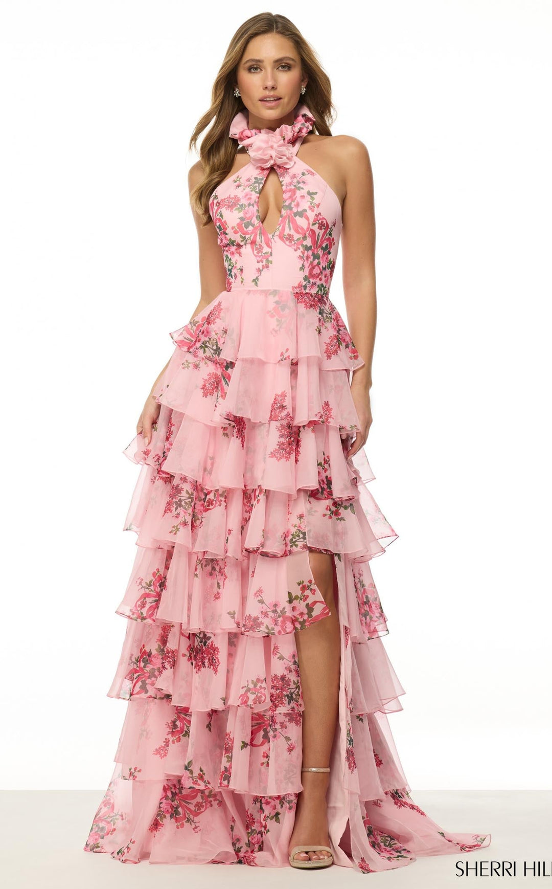 Sherri Hill 57251 Pink Print