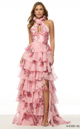 Sherri Hill 57251 Pink Print