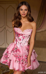 Sherri Hill 57296 Pink Print