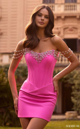 Sherri Hill 57331 Bright-Pink-Silver