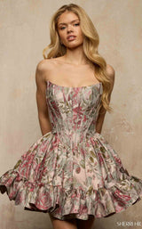 Sherri Hill 57366 Green/Coral Print