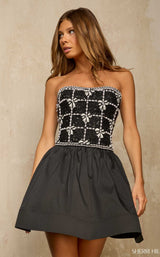 Sherri Hill 57489 Black/Ivory/Silver