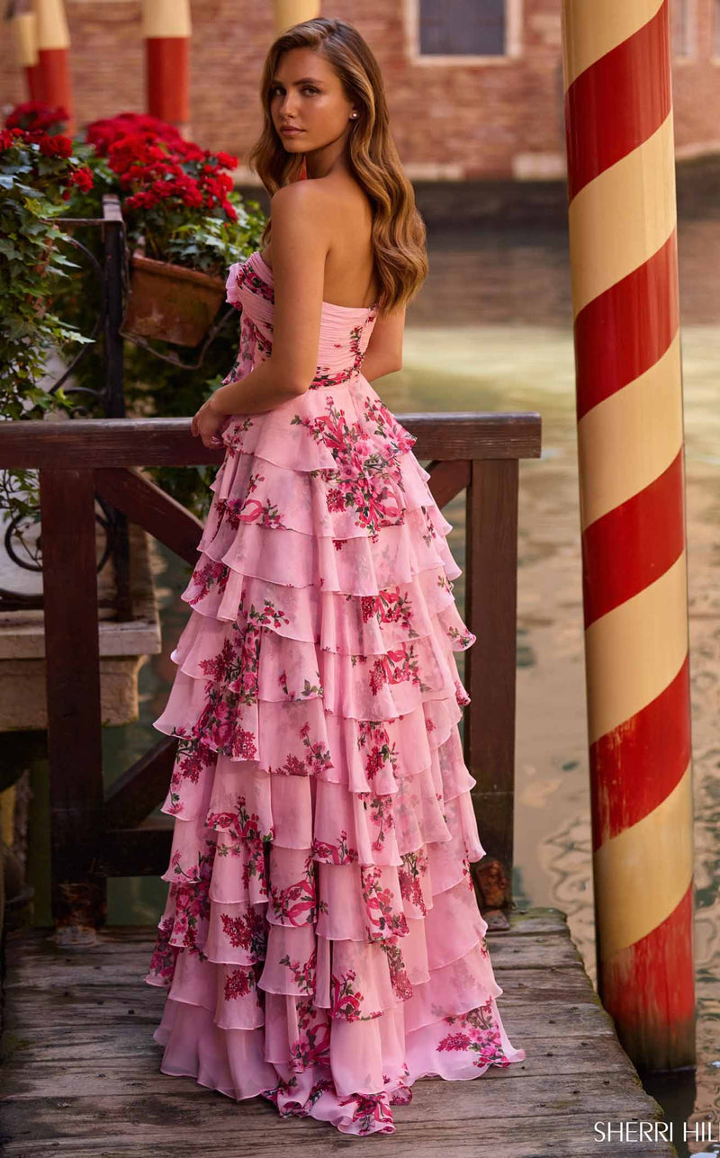 Sherri Hill 57538 Pink Print