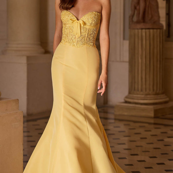 gold prom dress sherri hill Sheri Satin Fit and Flare 56059 Purple / 6 Featured on the NYFW runway Sherri Hill Yellow prom dress