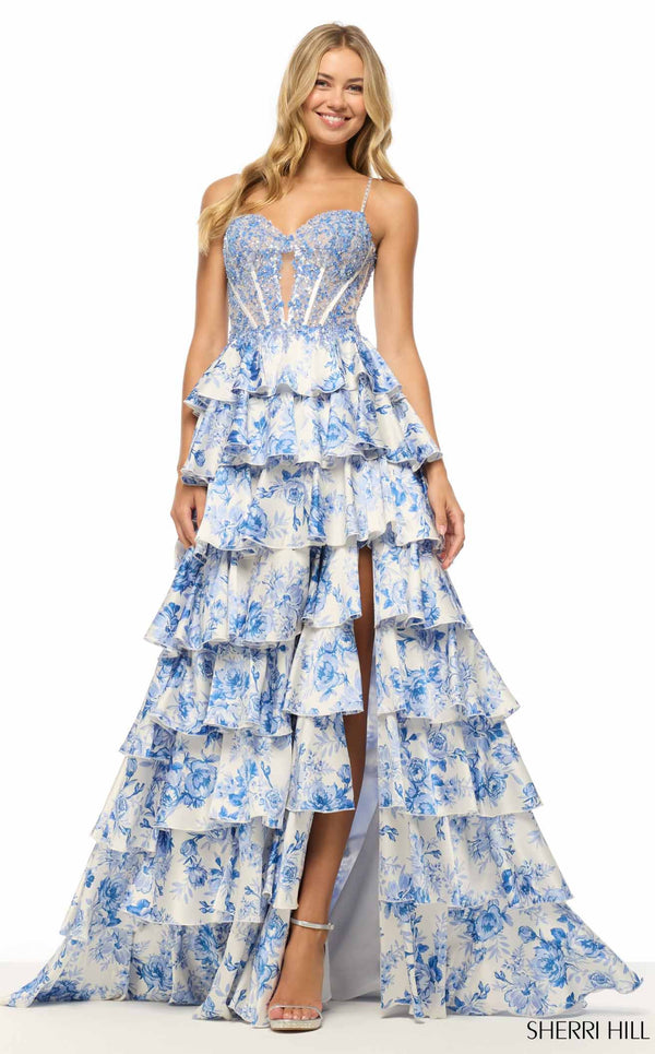 Sherri Hill 57662 Ivory/Blue